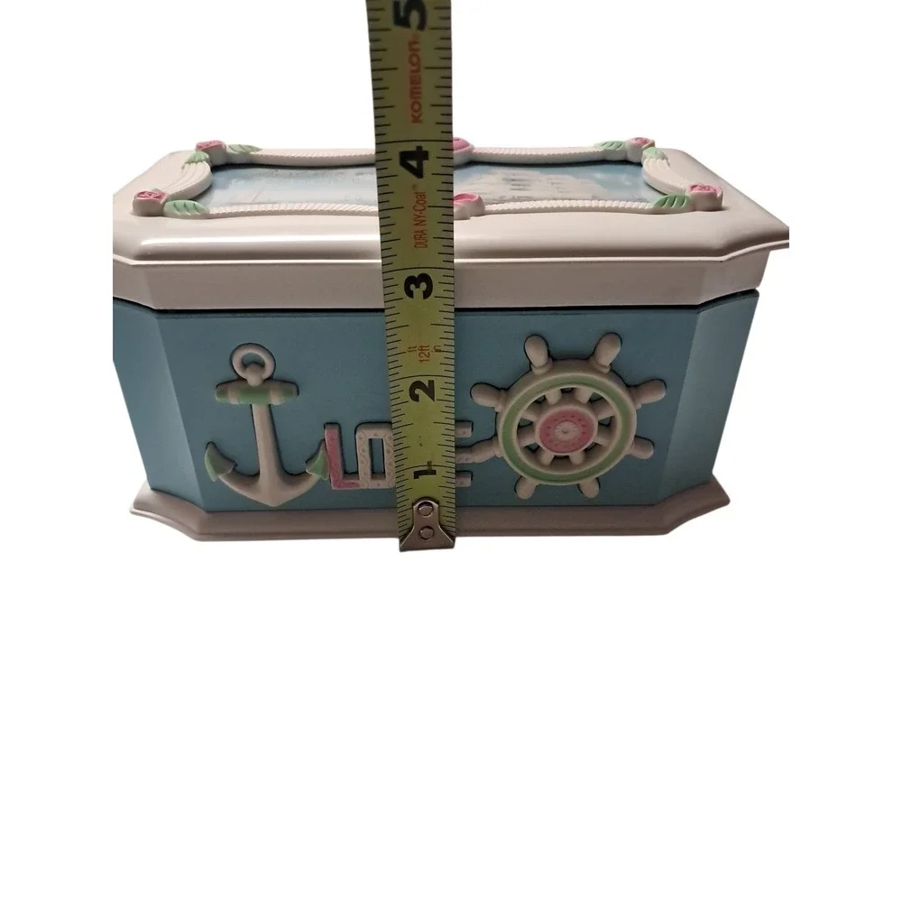 Blue Dancing Ballerina Couple Musical Jewelry Storage‎ Box